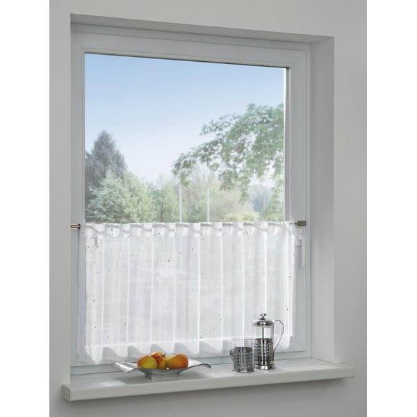 Bílá záclona 45x140 cm Jacquard - Gardinia-image-1