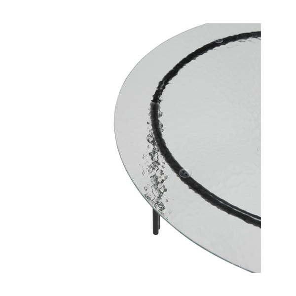 Černý kulatý konferenční stolek se skleněnou deskou ø 80 cm Orbit – Hübsch-image-3