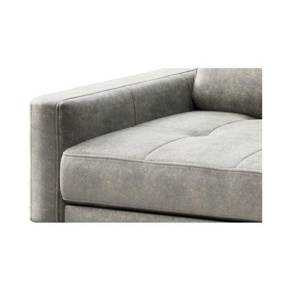 Šedá pohovka z imitace kůže MESONICA Musso Tufted, 210 cm-image-4