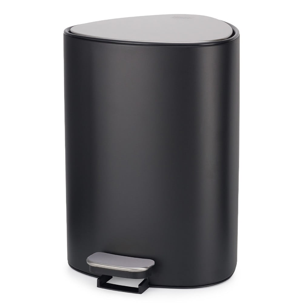 Matně černý nášlapný ocelový odpadkový koš 5 l EasyStore Luxe – Joseph Joseph
