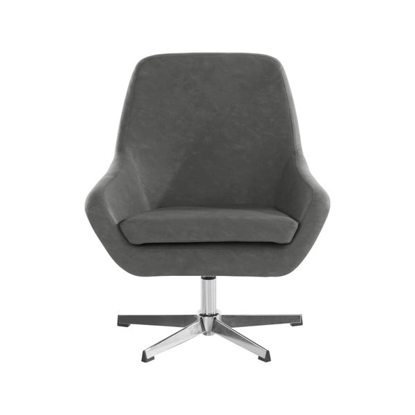 Šedé křeslo z imitace kůže Naomi - Støraa-image-1