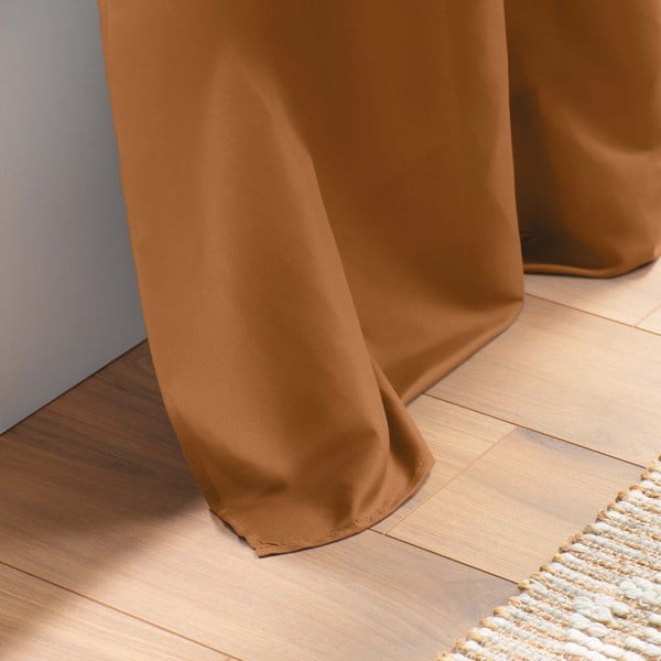 Hnědý závěs z mikrovlákna 140x280 cm Absolu – douceur d'intérieur-image-3