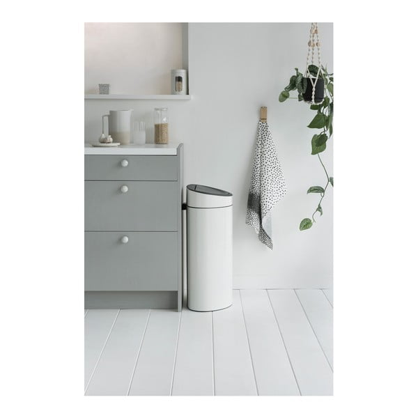 Bílý dotykový ocelový odpadkový koš 40 l Touch Bin – Brabantia-image-4