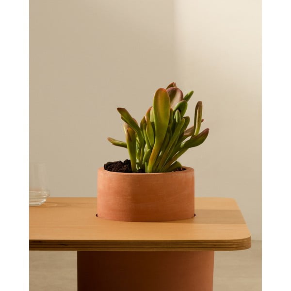 Kulatý konferenční stolek v dekoru jasanu v přírodní barvě 60x110 cm Olaria – Kave Home-image-2