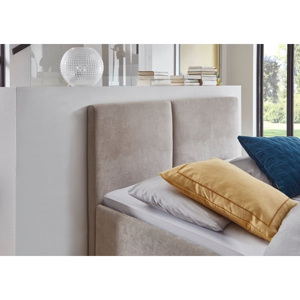 Béžová čalouněná dvoulůžková postel s roštem 140x200 cm Piano – Meise Möbel-image-1