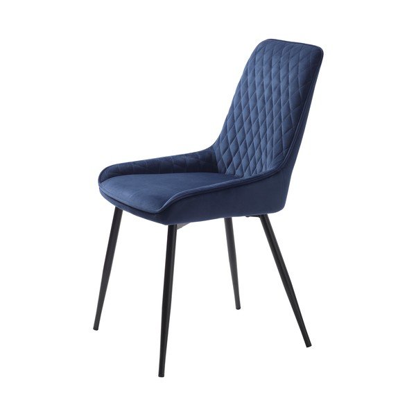 Modrá sametová jídelní židle Milton – Unique Furniture-image-1