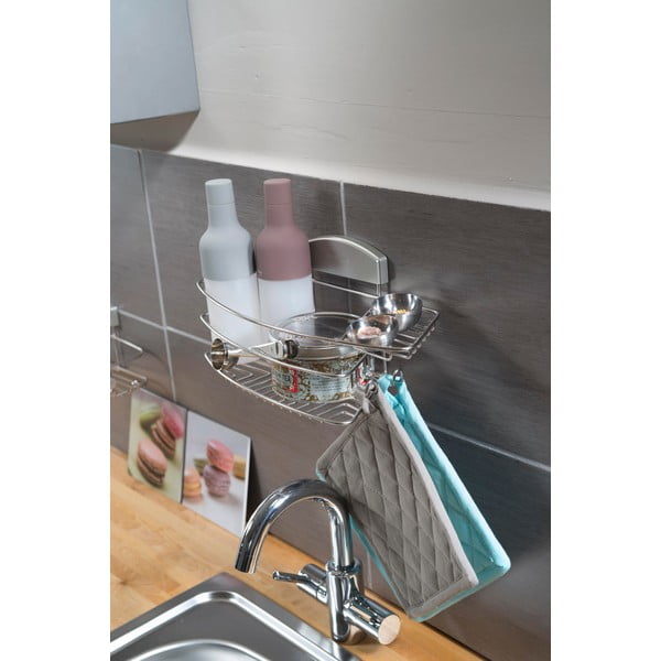 Nástěnný držák na sprchové gely bez nutnosti vrtání Compactor Gel, 35 x 16 cm-image-1