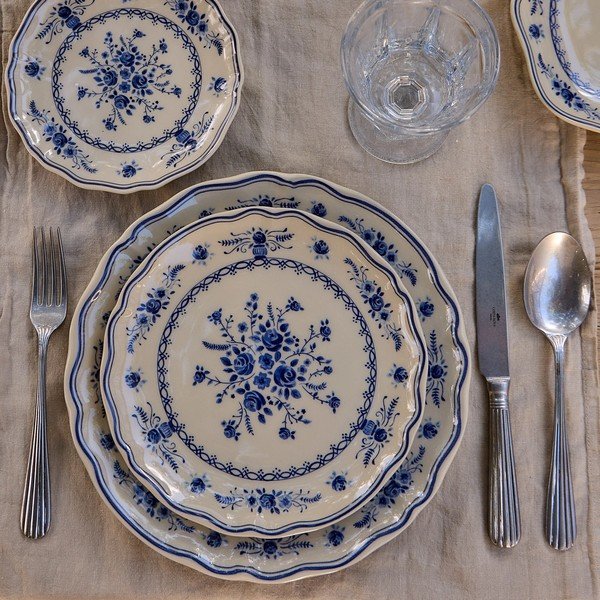 Modrý/béžový dezertní  talíř z kameniny ø 17 cm Vila – Costa Nova-image-2