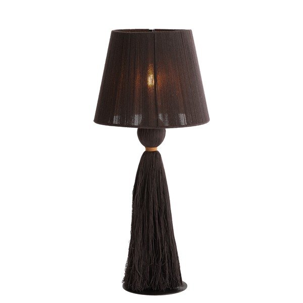 Tmavě hnědá stolní lampa s textilním stínidlem (výška 58 cm) Espino – Light & Living-image-2