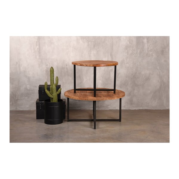 Černý konferenční stolek s deskou z mangového dřeva LABEL51 Dex, ⌀ 60 cm-image-2