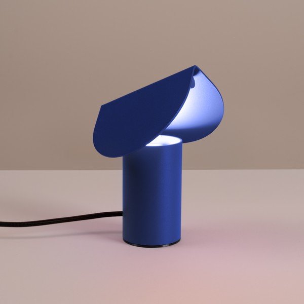 Tmavě modrá hliníková LED stolní lampa (výška 15 cm) BISCUIT – Thoro-image-1