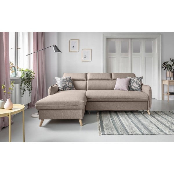 Béžová rozkládací rohová pohovka (levý roh) Sweet Harmony – Miuform-image-1