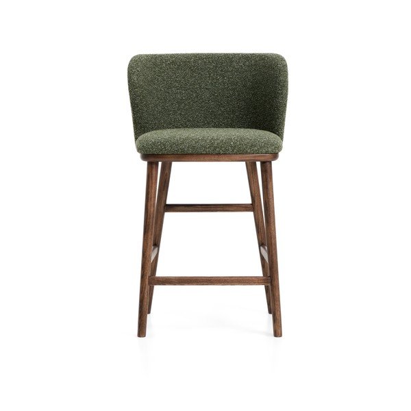 Tmavě zelená čalouněná barová židle (výška sedáku 65 cm) Ciselia – Kave Home-image-4
