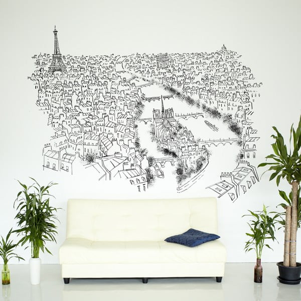 Samolepka Paris River Seine, 110x145 cm