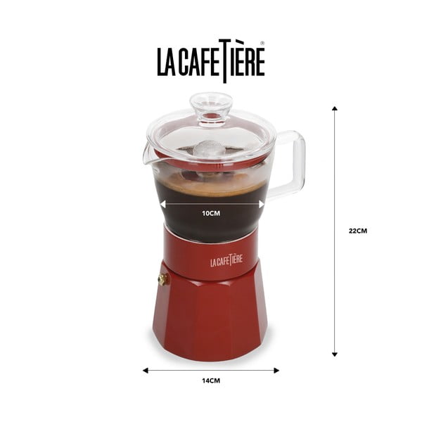 Červená moka konvička z nerezové oceli 0.29 l La Cafetiere Verona - Kitchen Craft-image-2