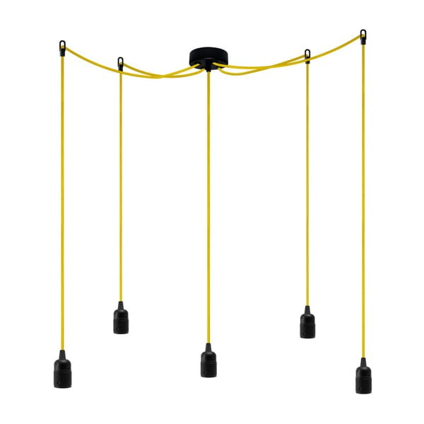 Závěsné svítidlo s 5 žlutými kabely Bulb Attack Uno