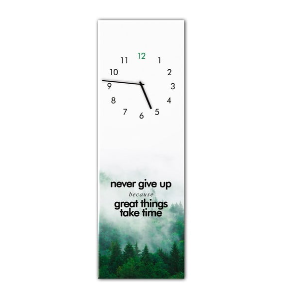 Nástěnné hodiny Styler Glassclock Great Things, 20 x 60 cm
