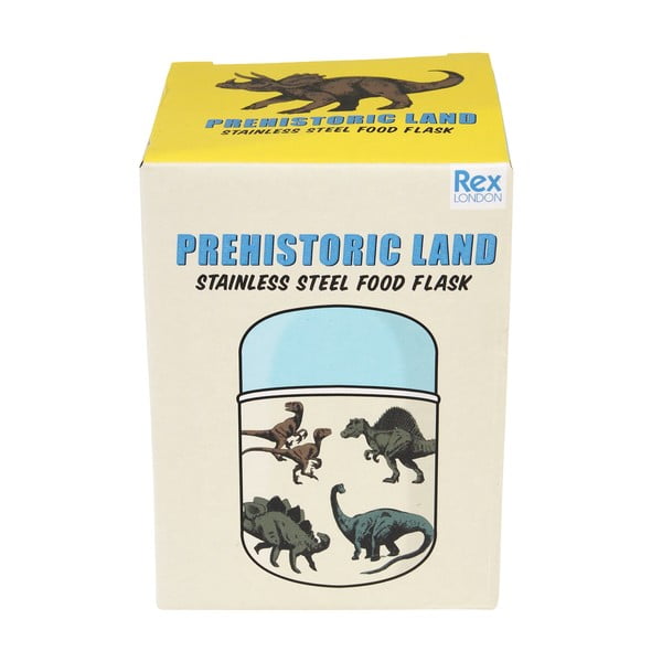 Modrá/krémová termoska na jídlo/dětská 280 ml Prehistoric Land – Rex London-image-4