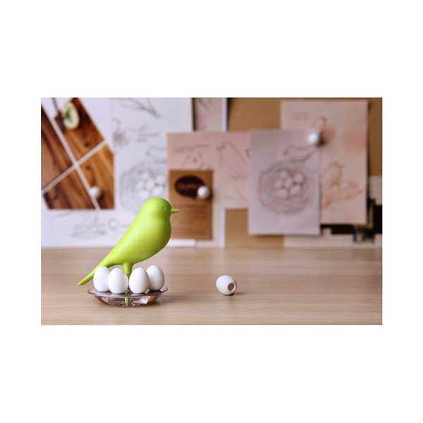 Červený stojánek s magnety Qualy Magnetic Egg Sparrow-image-3