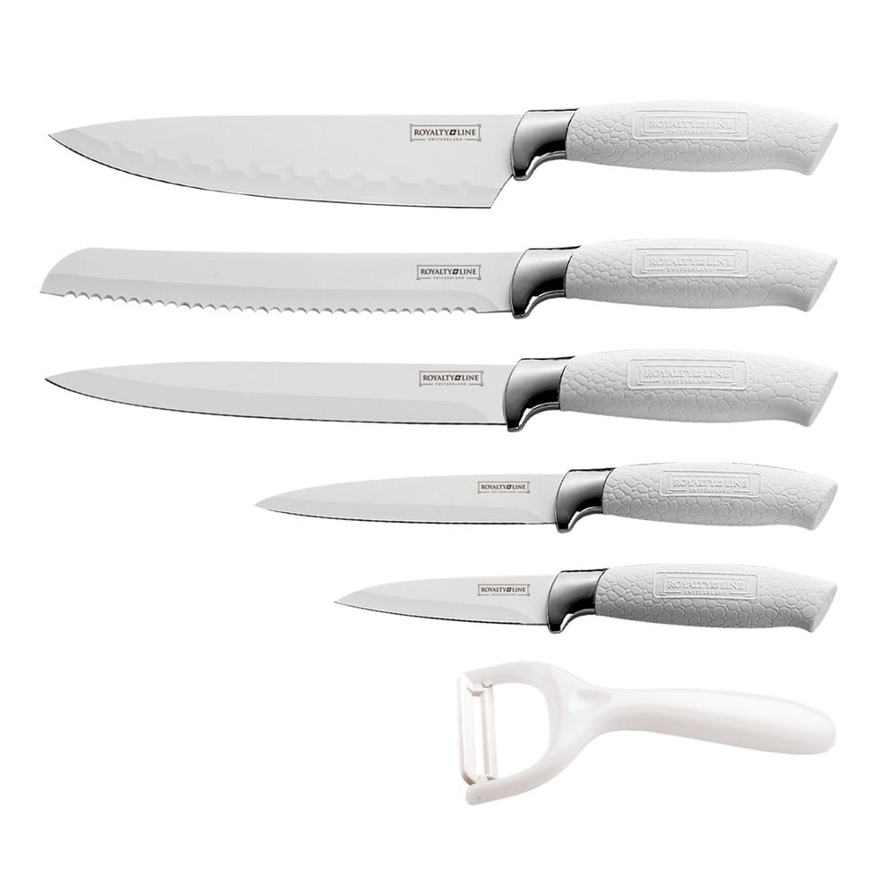 6dílná sada nožů Non-stick Color, bílá