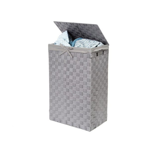 Šedý koš na prádlo s víkem Compactor Laundry Basket Linen, výška 60 cm-image-2