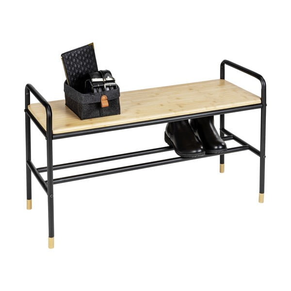 Černý/přírodní kovový botník s lavicí Loft – Wenko-image-4