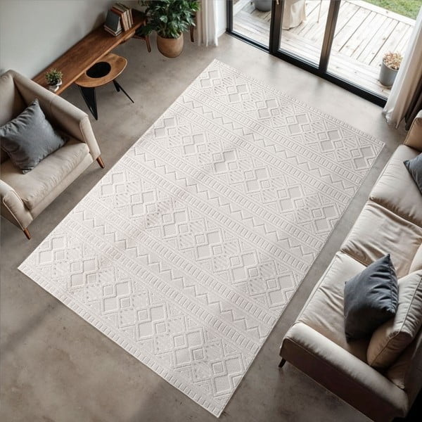 Krémový vnitřní a venkovní běhoun 80x150 cm Doha 1652 Cream – Ayyildiz Carpets-image-1