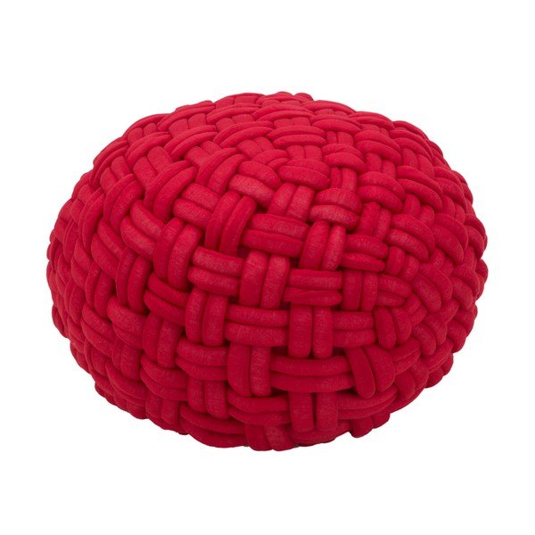 Vínově červený puf Mauro Ferretti Rope, ø 50 cm