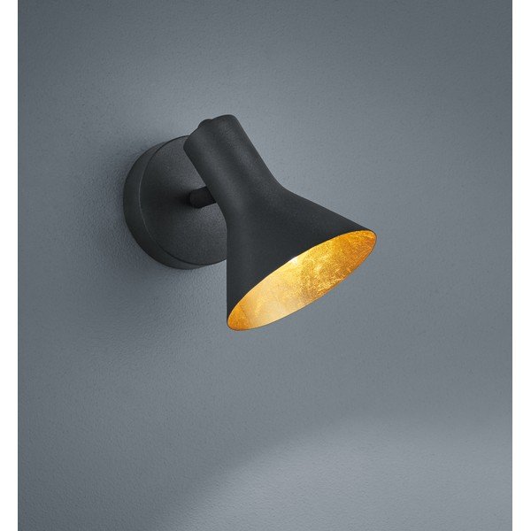 Černé kovové nástěnné svítidlo ø 11 cm Nina – Reality-image-1