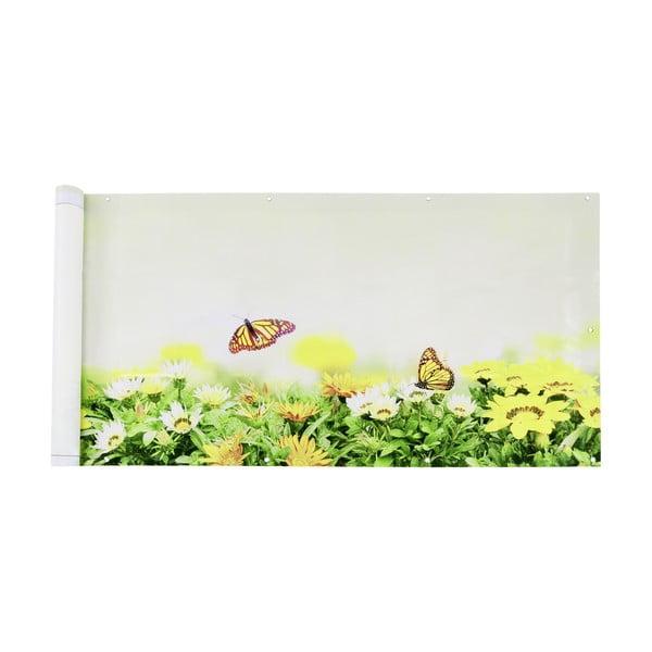 Žluto-zelená plastová balkonová zástěna 500x85 cm Butterfly – Maximex-image-2