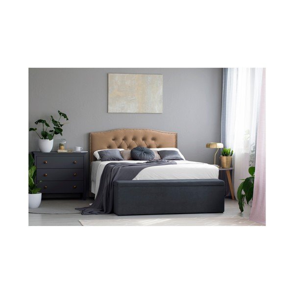 Tmavě béžové čelo postele Mazzini Sofas Cloves, 200 x 120 cm-image-2