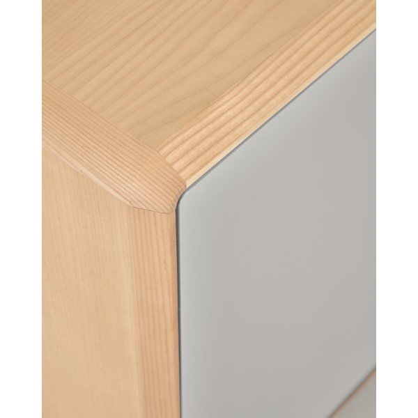 Šedá/v přírodní barvě komoda v dekoru jasanu 99x78,5x42 cm Anielle – Kave Home-image-4