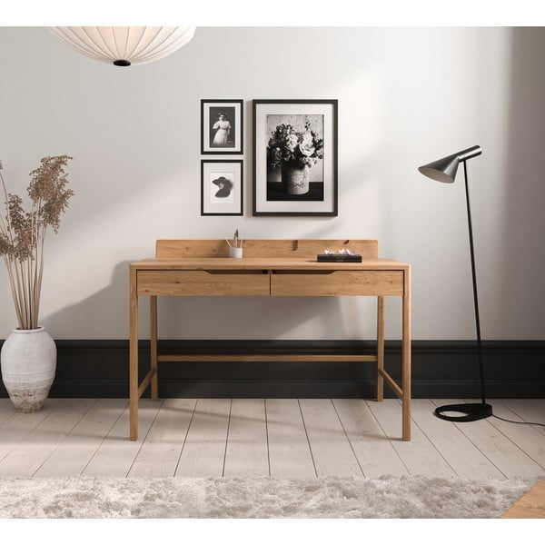 Pracovní stůl z dubového dřeva 65x120 cm Twig – The Beds-image-1