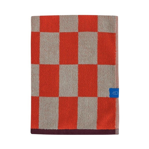 Oranžová/béžová froté osuška z bio bavlny 70x133 cm Retro – Mette Ditmer Denmark