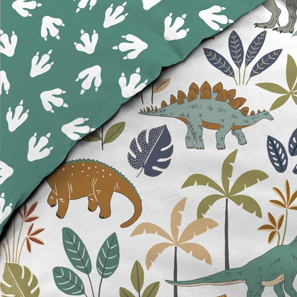 Bílé/zelené bavlněné dětské povlečení na jednolůžko 140x200 cm Dina – douceur d'intérieur-image-2