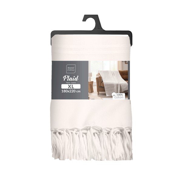 Krémový bavlněný přehoz 125x150 cm Lilia – douceur d'intérieur-image-2