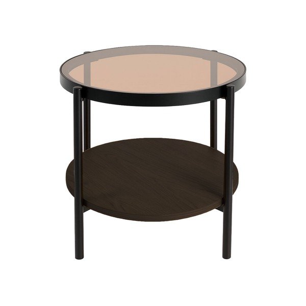 Kulatý odkládací stolek se skleněnou deskou ø 48 cm Hassel – Unique Furniture