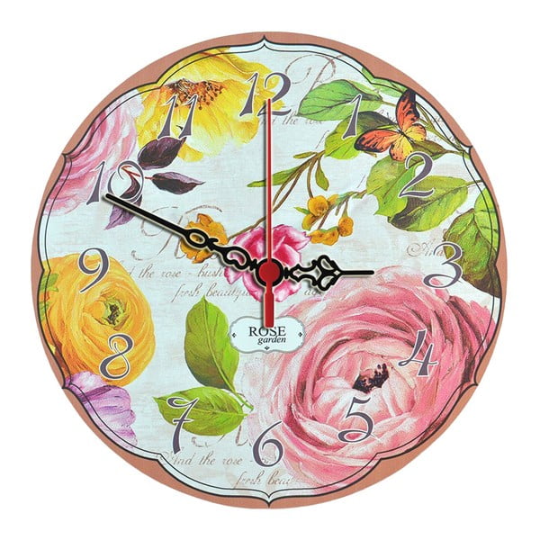 Nástěnné hodiny Rose Garden, 30 cm