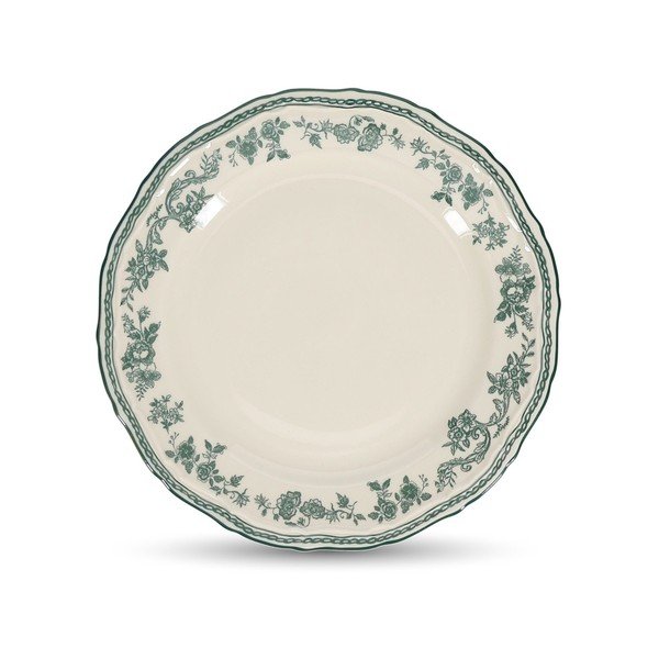 Zelený/slonovinový dezertní  porcelánový talíř ø 21,5 cm Cyril – S|P Collection