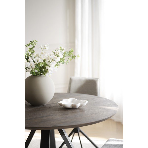 Tmavě hnědý kulatý jídelní stůl s deskou z dubového dřeva ø 130 cm Carradale – Rowico-image-4