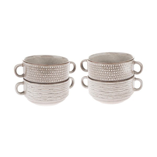 Světle hnědé keramické polévkové misky v sadě 4 ks 470 ml – Dakls