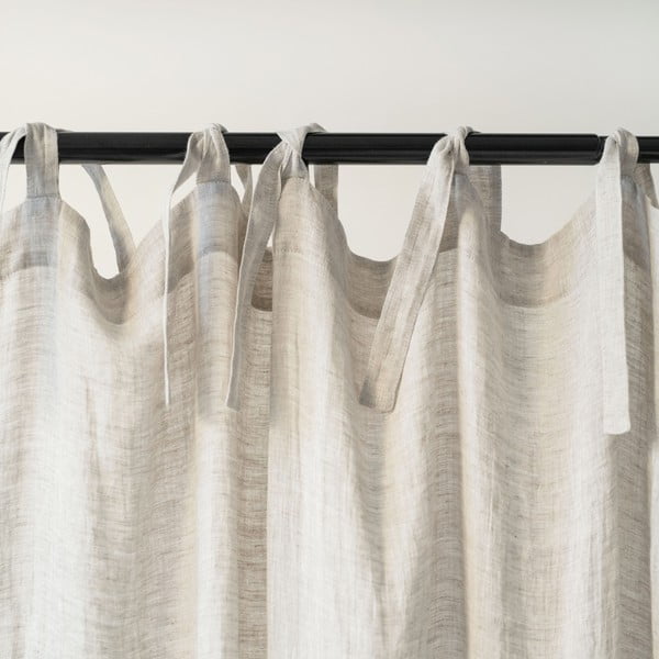 Béžový lněný lehký závěs s poutky Linen Tales Daytime, 275 x 130 cm-image-2