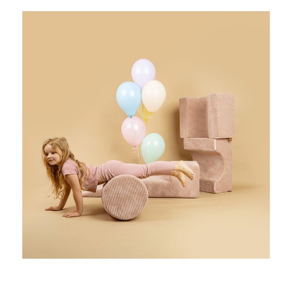 Tyrkysové manšestrové pěnové hřiště 250x45x30 cm Montessori – Meowbaby-image-3