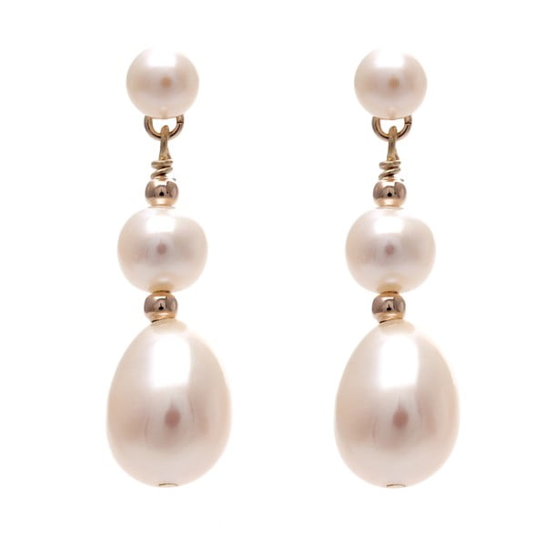 Náušnice z říčních perel GemSeller Foetida, bílé perly