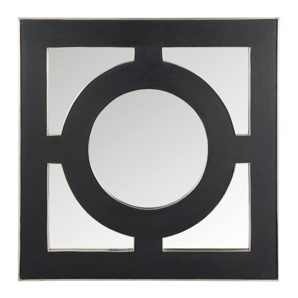 Nástěnné zrcadlo Circle 93x93 cm, černé
