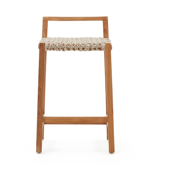 Dřevěná zahradní barová židle v přírodní barvě Giverola – Kave Home-image-2