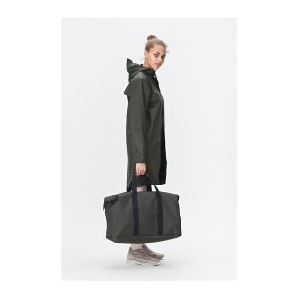 Tmavě zelená sportovní taška s vysokou voděodolností Rains Weekend Bag-image-1