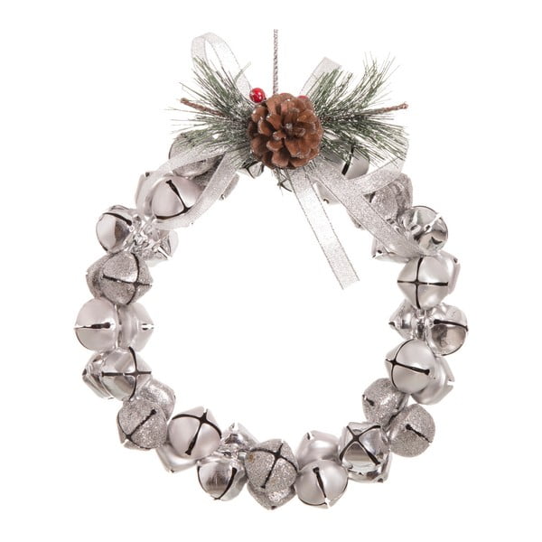 Závěsný vánoční věnec ve stříbrné barvě Unimasa Crown