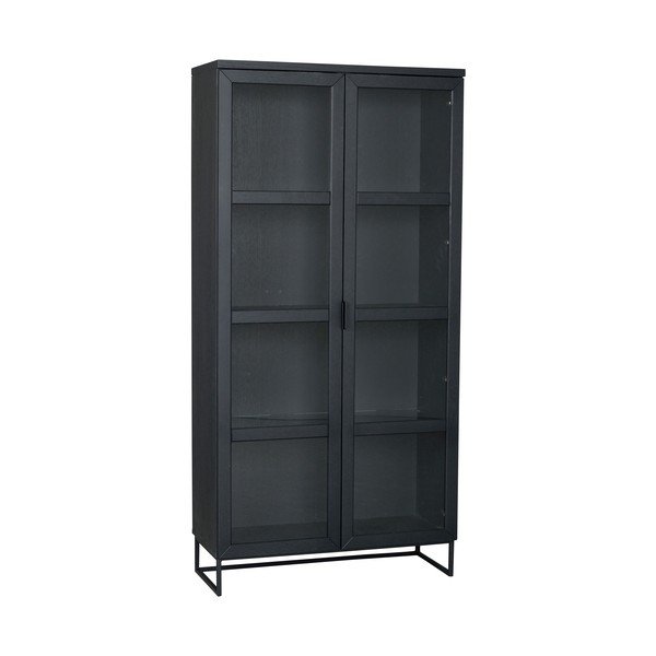 Černá vitrína z dubového dřeva 95x195 cm Everett - Rowico-image-2