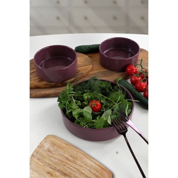 Sada 3 fialových keramických misek My Ceramic, ø 21 cm-image-1